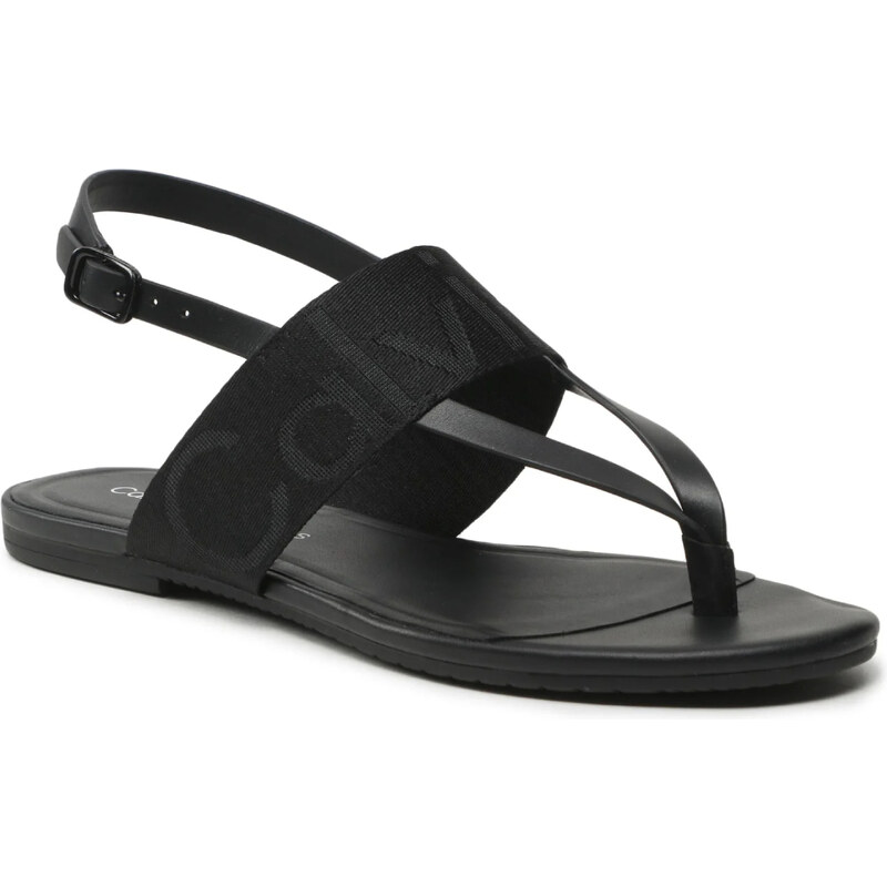 Calvin Klein dámské černé sandály FLAT SANDAL TOEPOST WEBBING