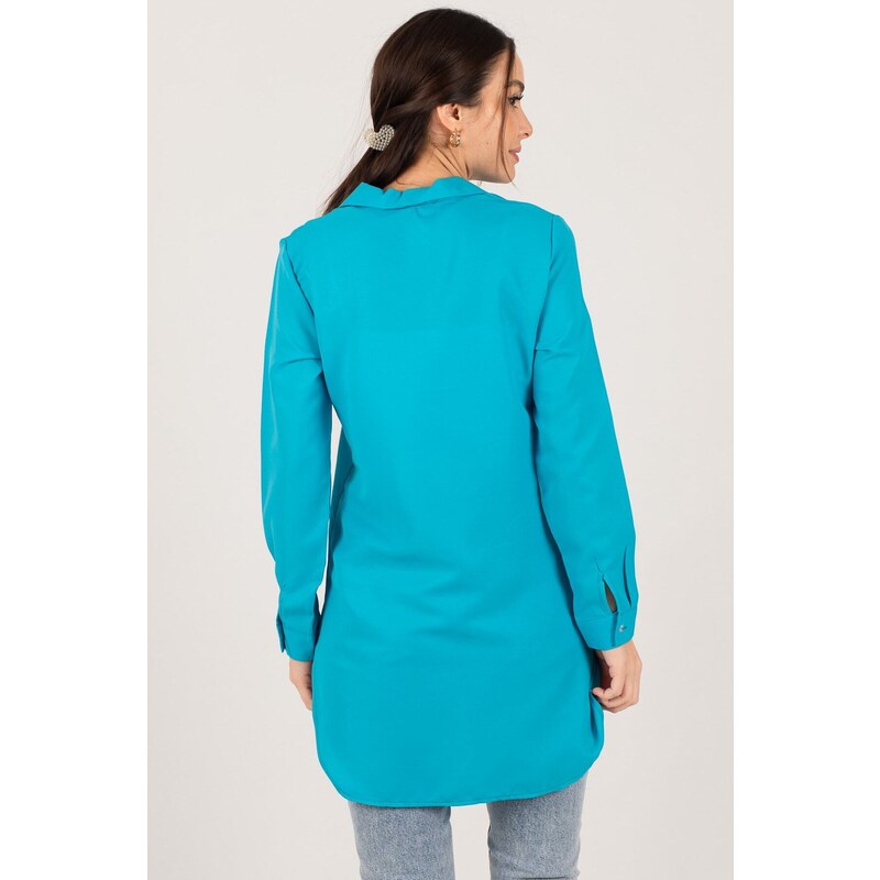 armonika Women's Turquoise Tunic Shirt