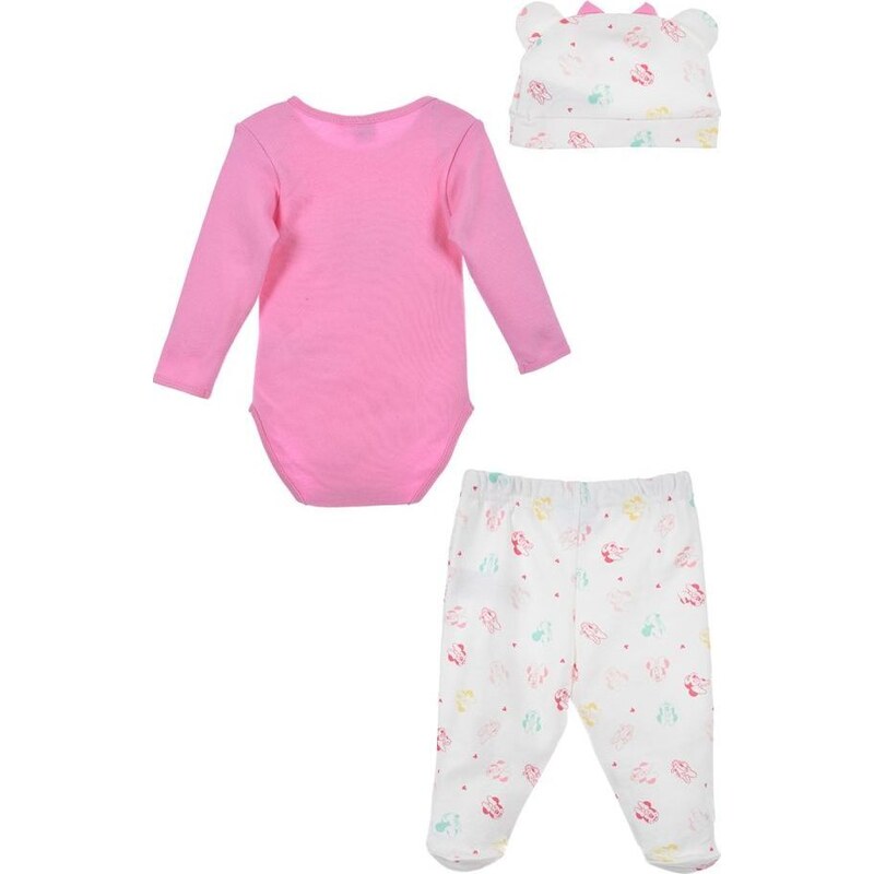 DISNEY RŮŽOVÝ SET MINNIE - BODY, KALHOTY, ČEPIČKA Růžová