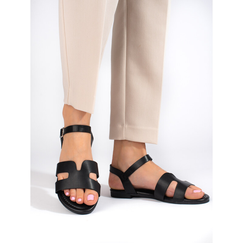 Shelvt Flat Sandals Black