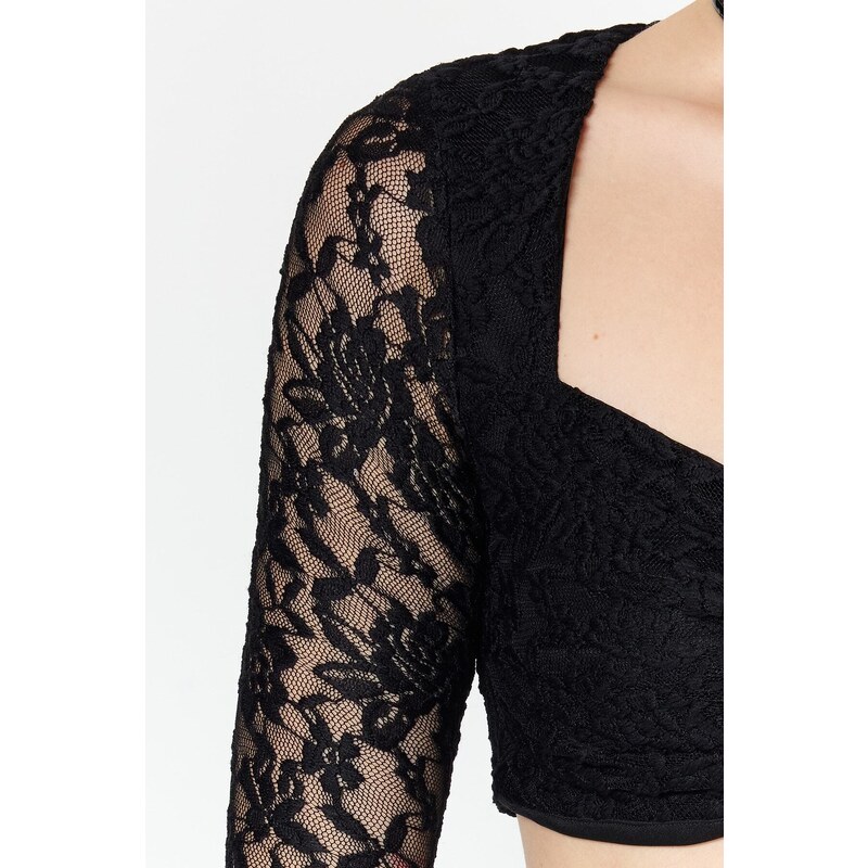 Trendyol Limited Edition Black Lace Detailed Bustier