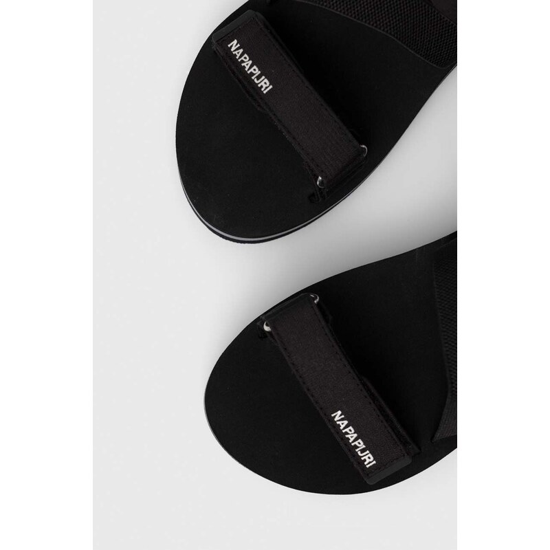 Sandály Napapijri Dahlia dámské, černá barva, na platformě, NP0A4HKV.041