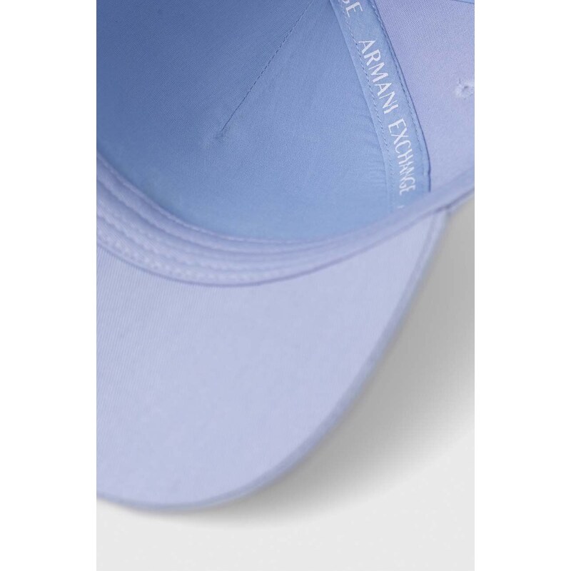 Bavlněná baseballová čepice Armani Exchange fialová barva, s aplikací