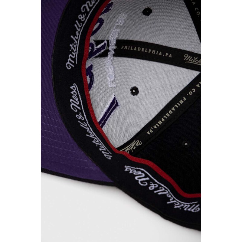 Čepice s vlněnou směsí Mitchell&Ness BOSTON CELTICS fialová barva, s aplikací