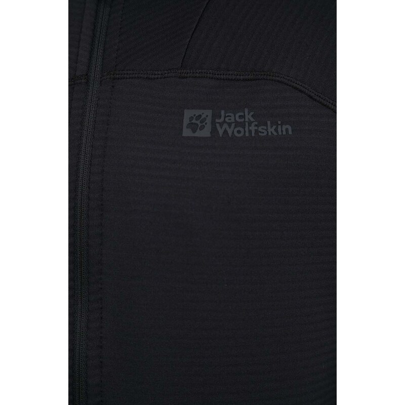 Sportovní mikina Jack Wolfskin Prelight Fz černá barva