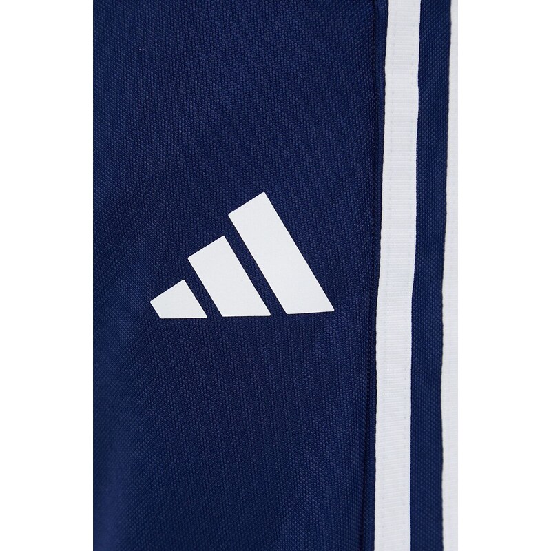 Tréninkové kalhoty adidas Performance Train Essentials 3-Stripes tmavomodrá barva, s aplikací, IB8169