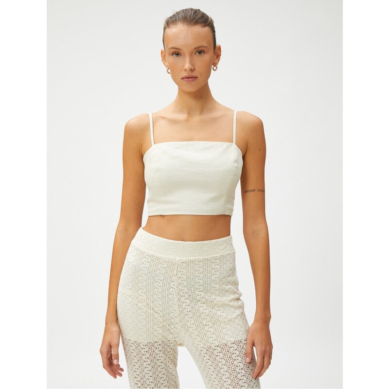 Koton Linen Blend Crop Blouse