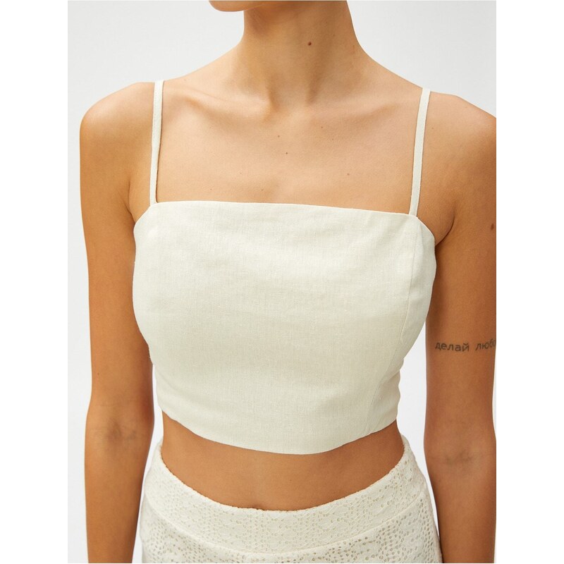 Koton Linen Blend Crop Blouse