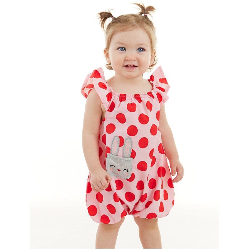 Denokids Rabbit Baby Girl Poplin Summer Jumpsuit