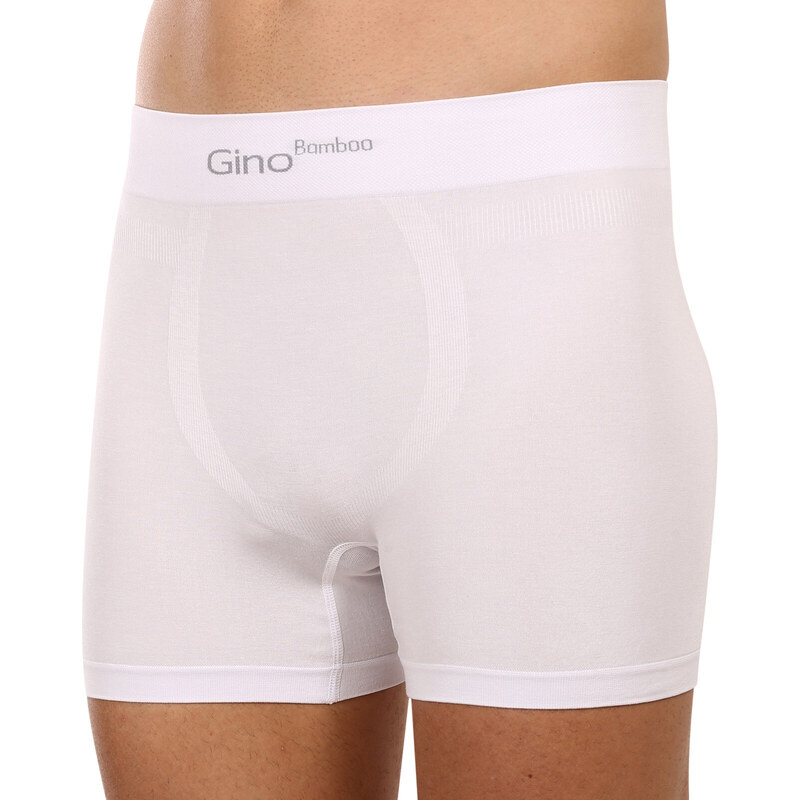 Pánské boxerky Gino bezešvé bambusové bílé