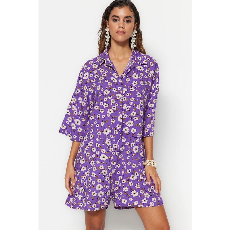 Trendyol Floral Patterned Woven Jumpsuit