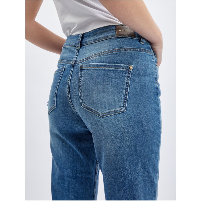 Orsay Tmavě modré dámské straight fit džíny - Dámské