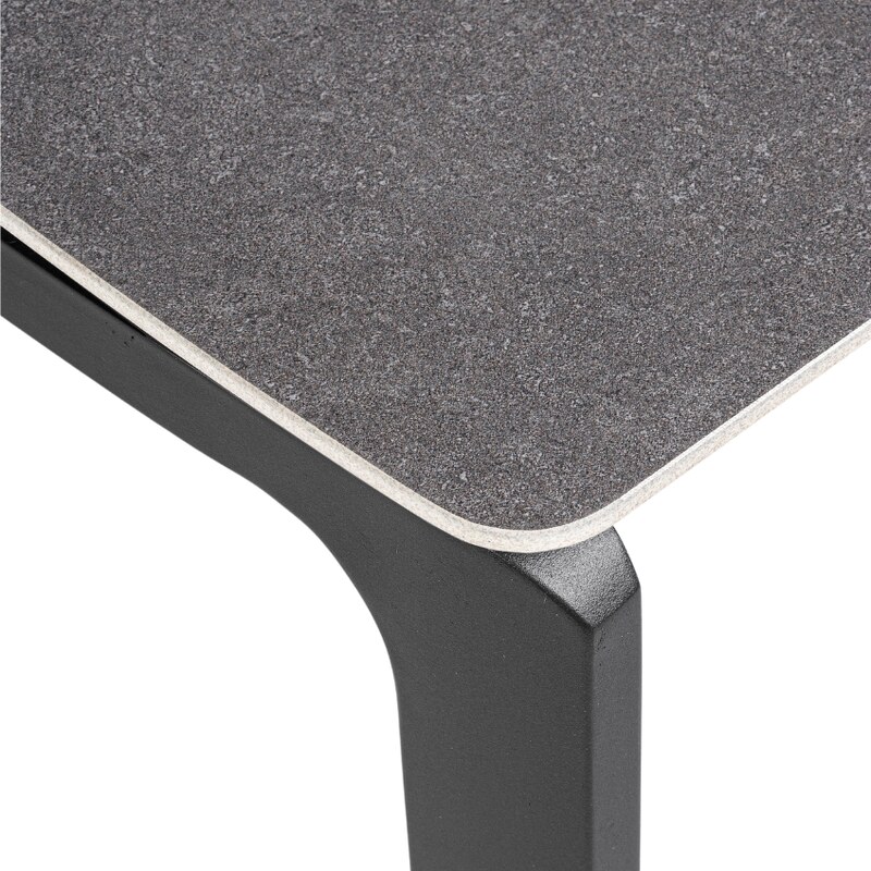 Tmavě šedý keramický zahradní konferenční stolek Bizzotto Jaliso 120 x 70 cm
