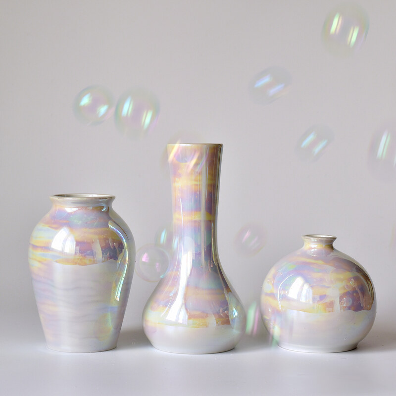 Porcelánové vázy duhové (set 3 ks)