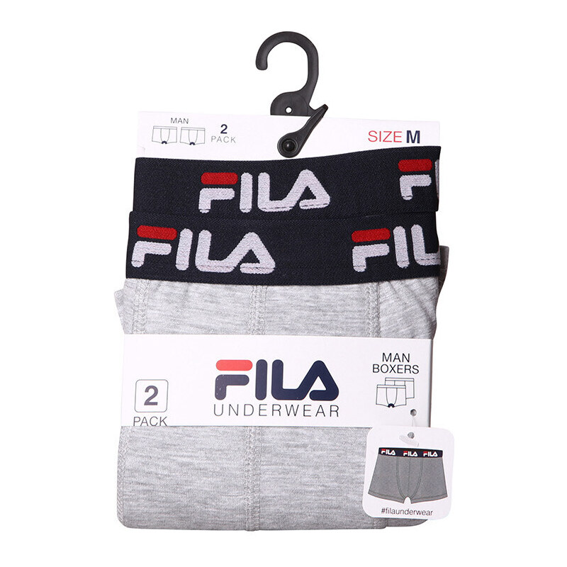 2PACK pánské boxerky Fila šedé (FU5142/2-400)