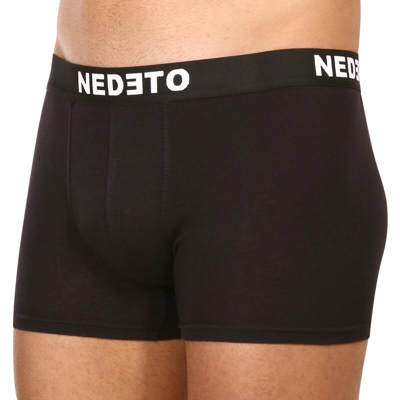 5PACK pánské boxerky Nedeto černé (5NDTB001-brand)