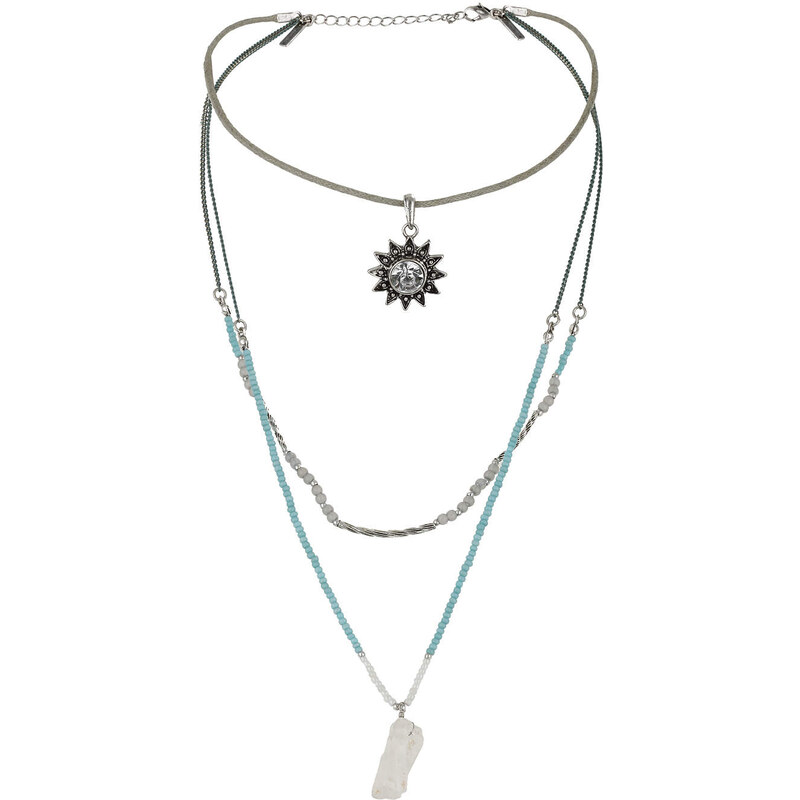 Topshop Sun and Bead Multi-row Necklace