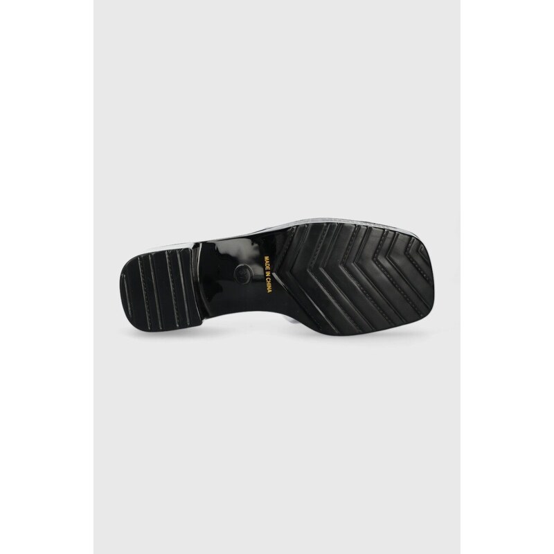 Pantofle Love Moschino dámské, černá barva, na podpatku, JA28256G0GI50000