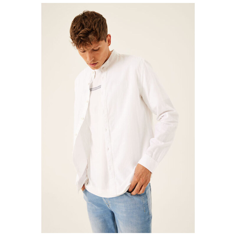 Pánská košile GARCIA mens shirt ls 50 white