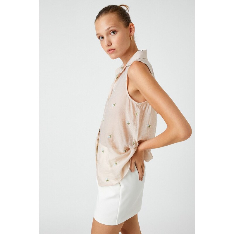 Koton Embroidered Sleeveless Shirt