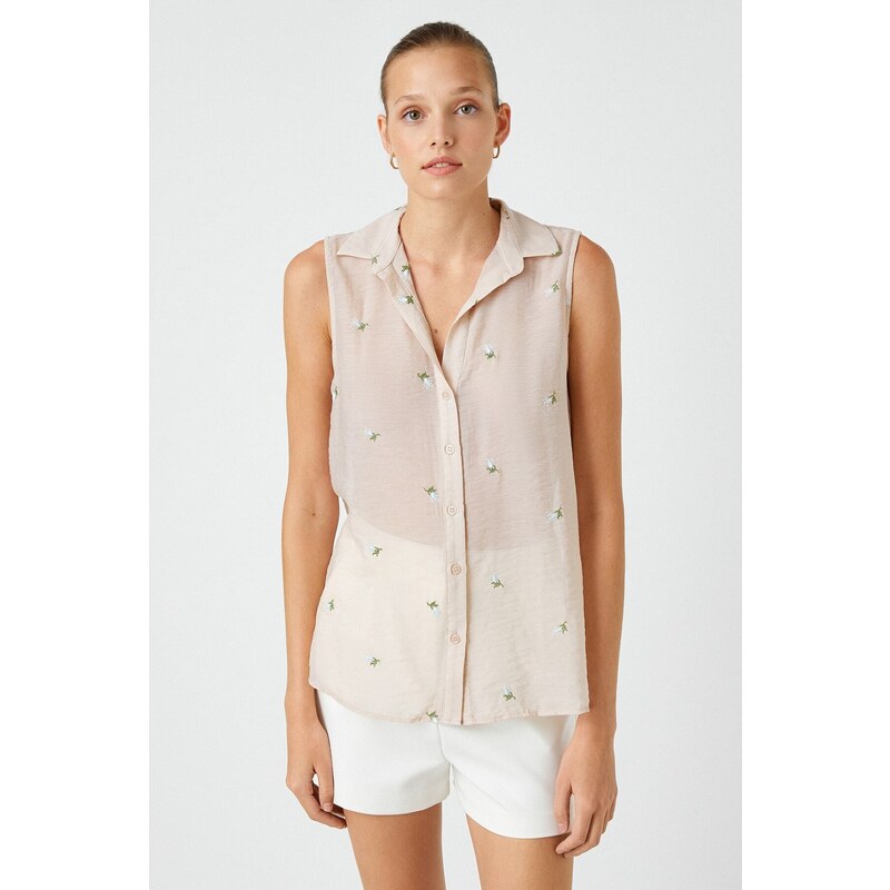 Koton Embroidered Sleeveless Shirt