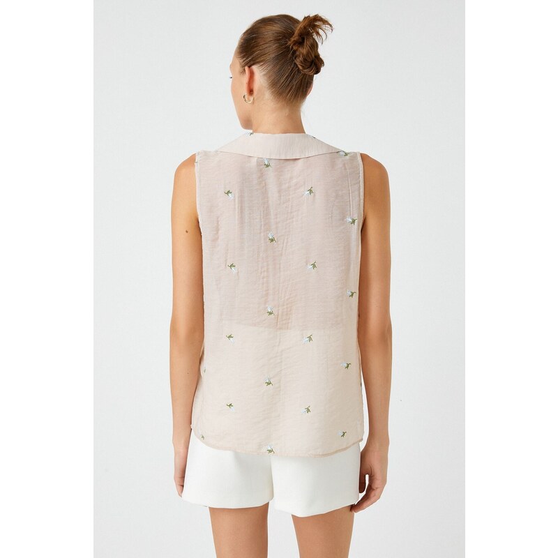 Koton Embroidered Sleeveless Shirt