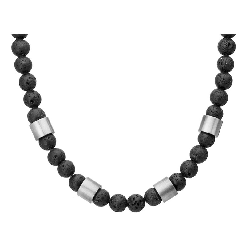 Manoki Luxusní pánský korálkový náhrdelník Franc - 8 mm lávový kámen