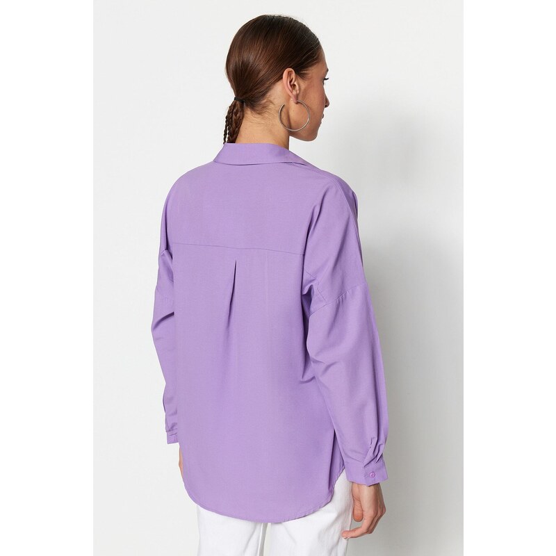 Trendyol Purple Oversize/Wide Fit Woven Shirt