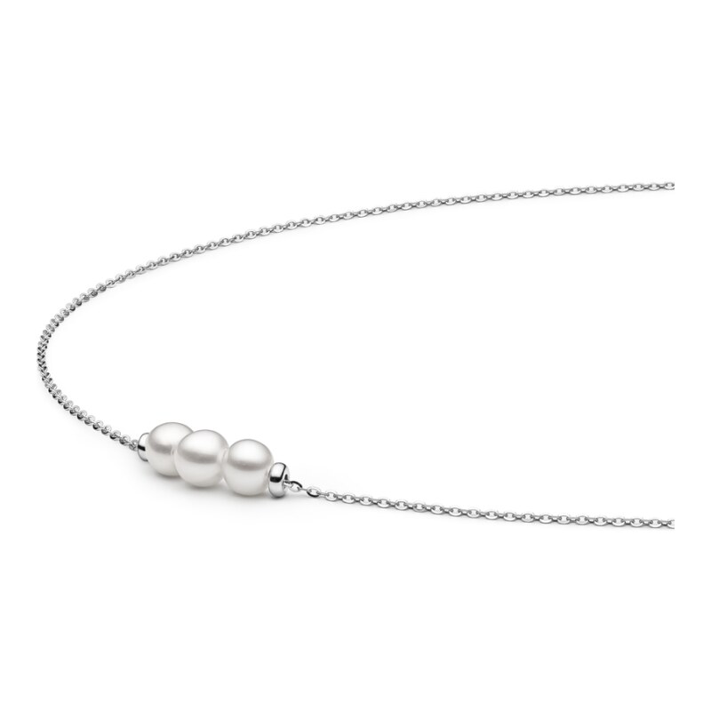 Gaura Pearls Stříbrný náhrdelník Attilia, sladkovodní perly, stříbro 925/1000