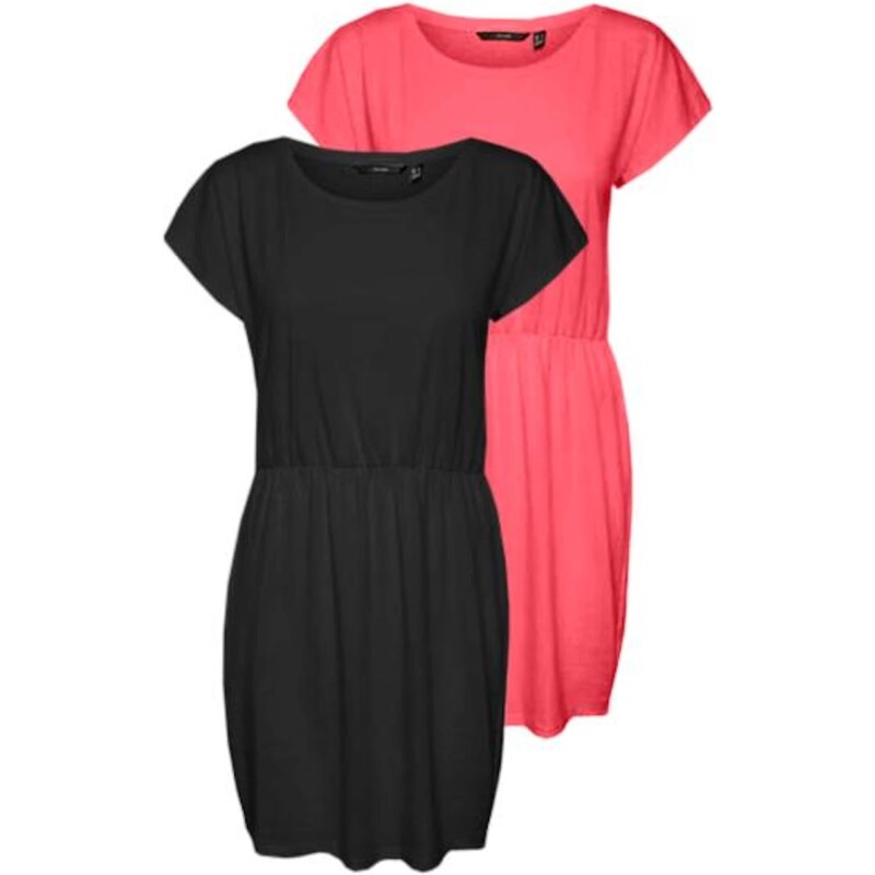 VERO MODA Šaty LUNA pink / černá