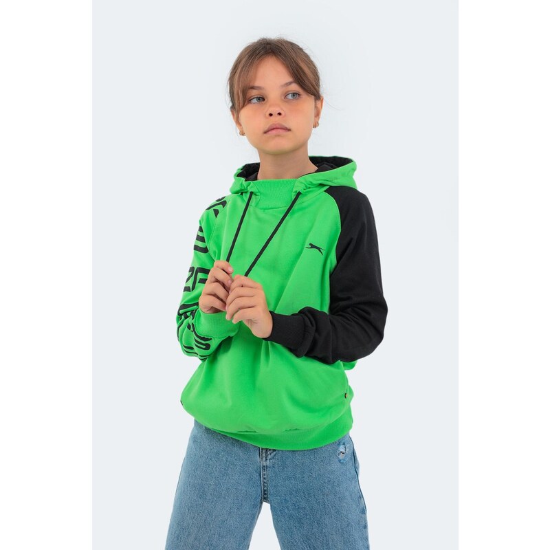 Slazenger Draven Kids Unisex Sweatshirt Green Gray