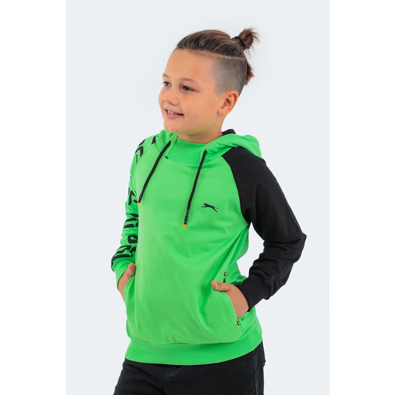 Slazenger Draven Kids Unisex Sweatshirt Green Gray