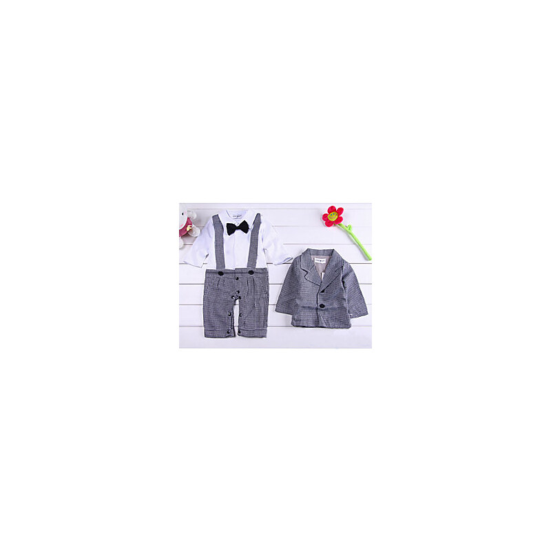 LightInTheBox Boy's Spring Autumn Long Sleeve ShirtsSuspenders Design RompersCoat Cotton Twinsets for 70~100cm