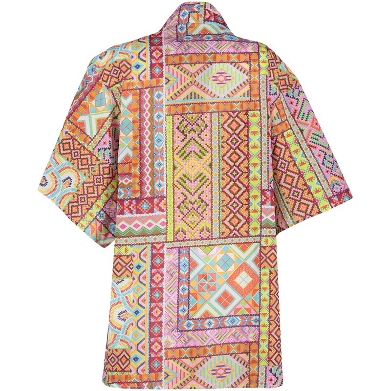 Trendyol Ethnic Pattern Mini Woven 100% Cotton Kimono & Kaftan