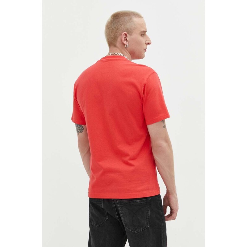 Bavlněné tričko Dickies červená barva, s aplikací