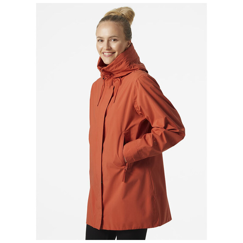 Dámský kabát HELLY HANSEN W VICTORIA MID LENGTH RAINCOAT 179 TERRACOTTA