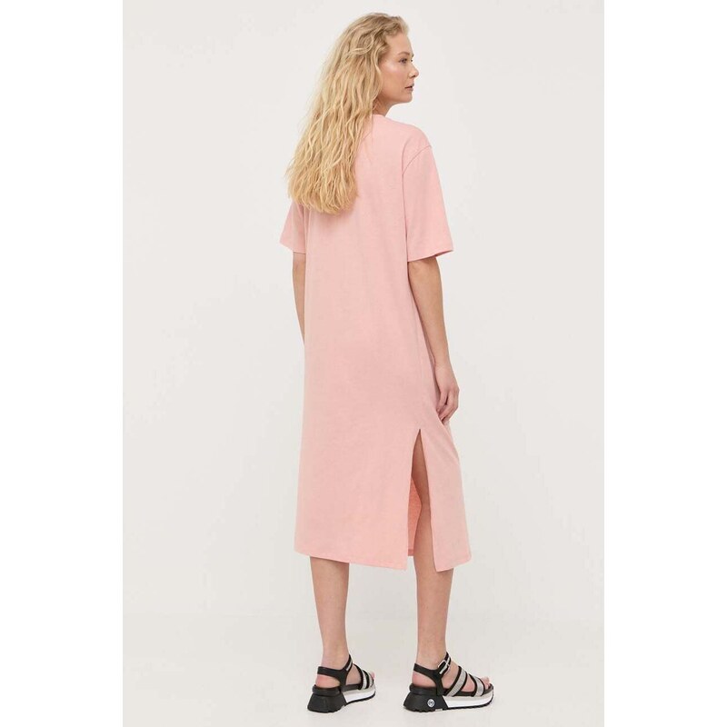 Šaty Armani Exchange růžová barva, maxi, oversize