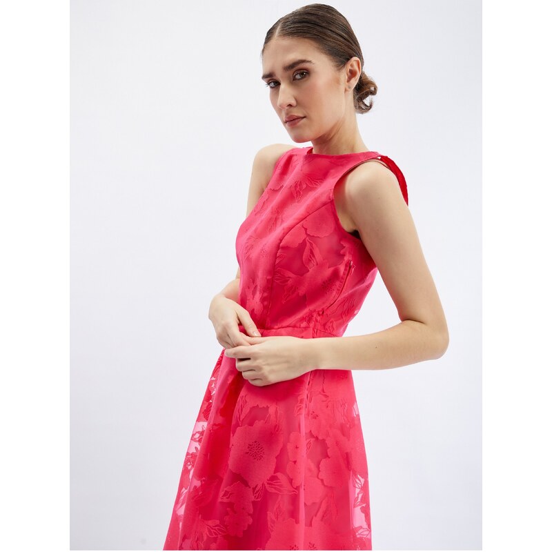 Orsay Tmavě růžové dámské šaty s ozdobným detailem - Dámské