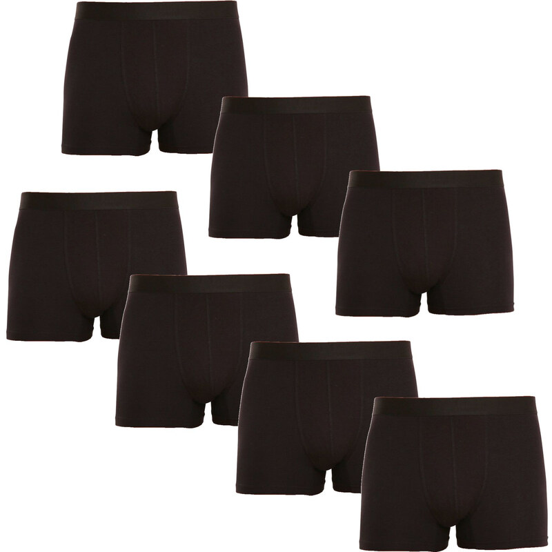 7PACK pánské boxerky Nedeto černé (7NB001)