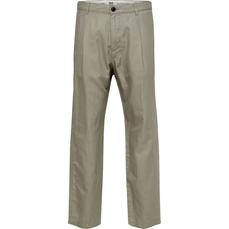 SELECTED Kalhoty se sklady v pase Jones khaki