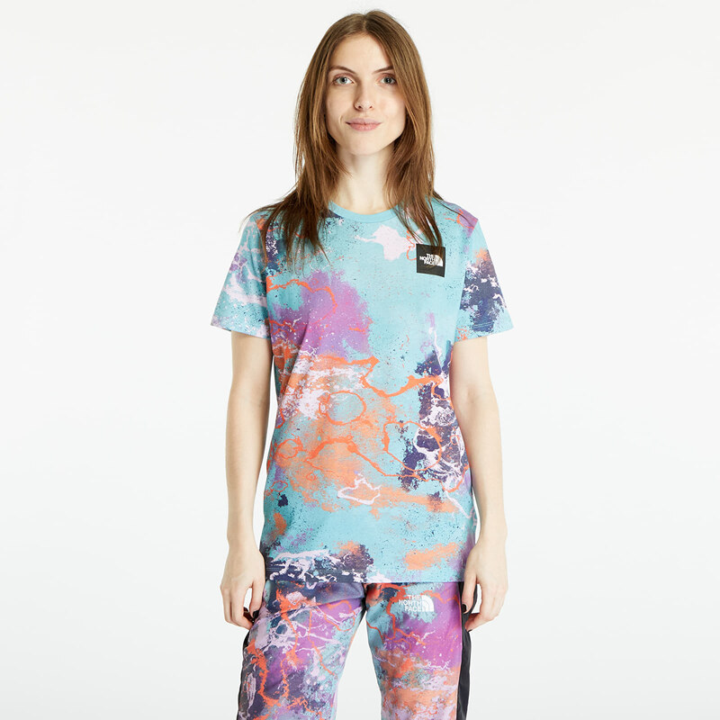 Dámské tričko The North Face Seasonal Fine S/S Tee Reef Waters/ TNF Distort Print