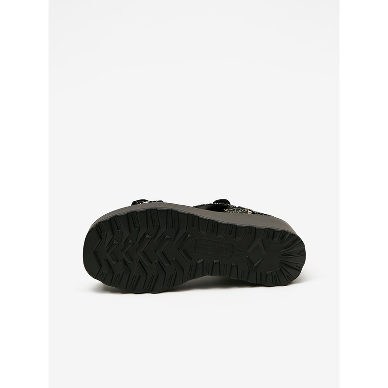 Černé dámské vzorované sandály na klínku Guess Ocilia - Dámské