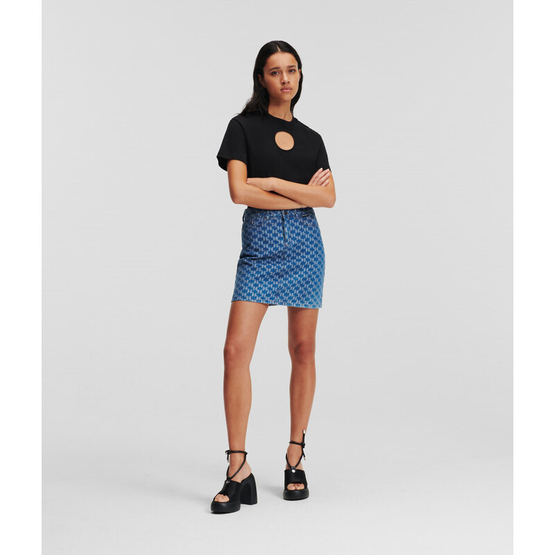 SUKNĚ KARL LAGERFELD MONOGRAM JCQ DENIM SKIRT