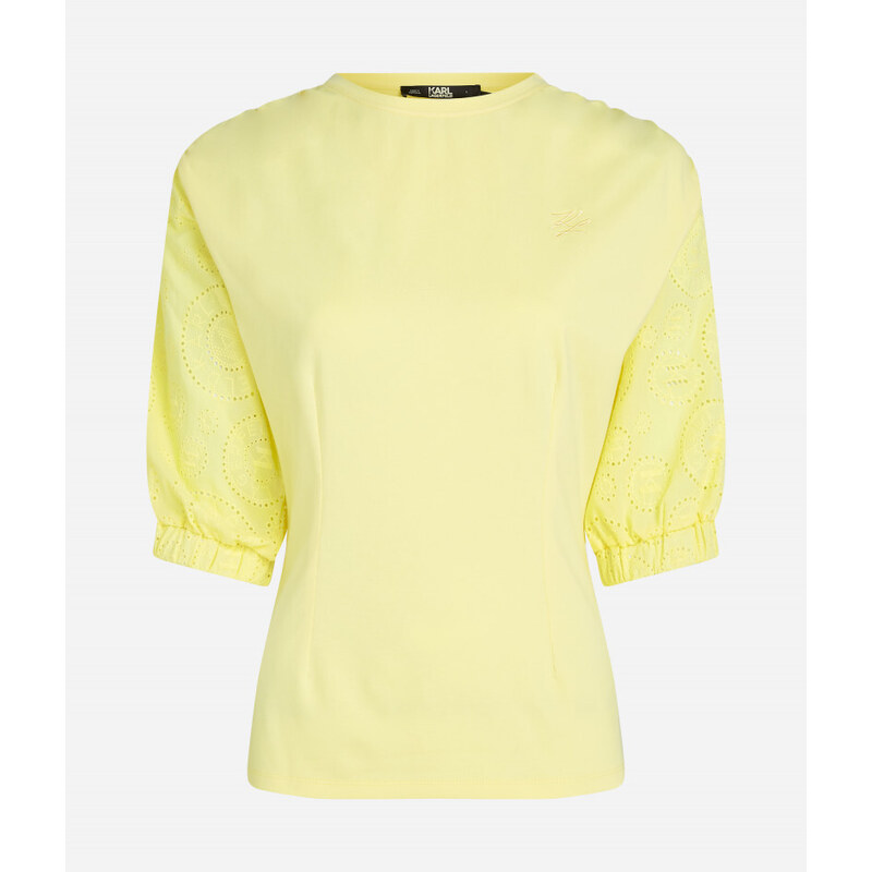 TRIČKO KARL LAGERFELD PUFFY WOVEN SLEEVE TOP