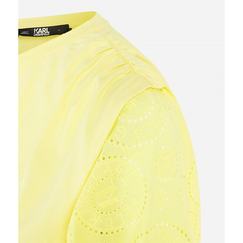 TRIČKO KARL LAGERFELD PUFFY WOVEN SLEEVE TOP