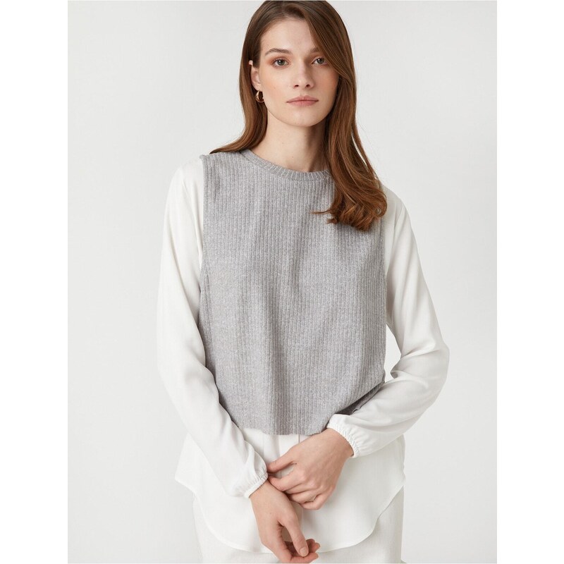 Koton Knitwear Sweater Detailed Shirt Long Sleeved