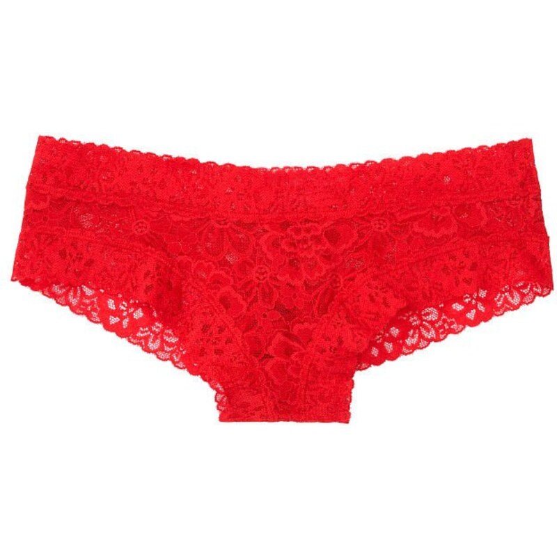 Victoria's Secret červené krajkové brazilky Lacie Cheeky Panty