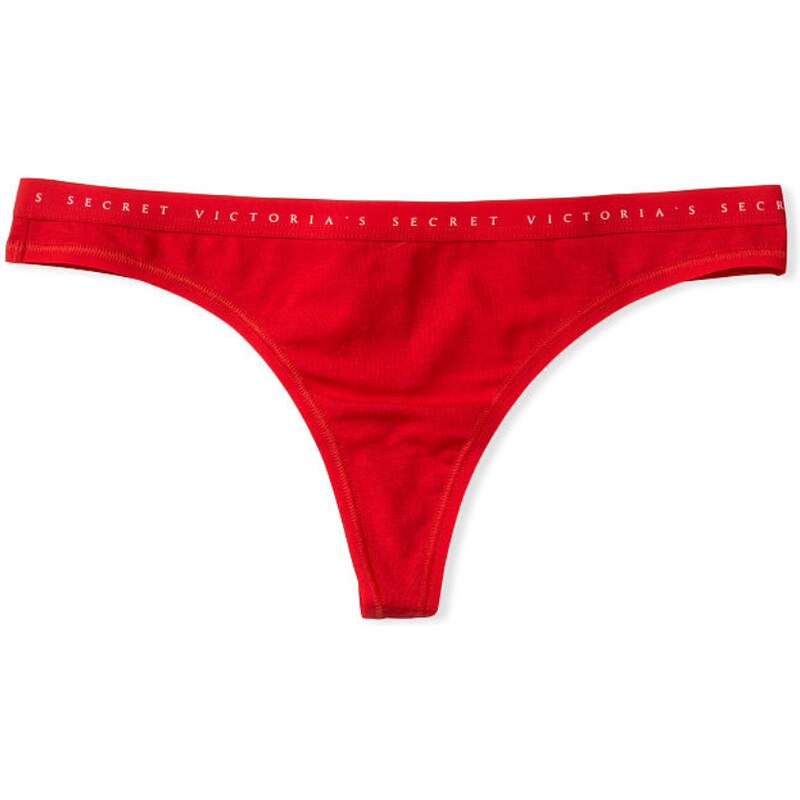 Victoria's Secret červené strečové bavlněné tanga kalhotky Stretch Cotton Thong Panty