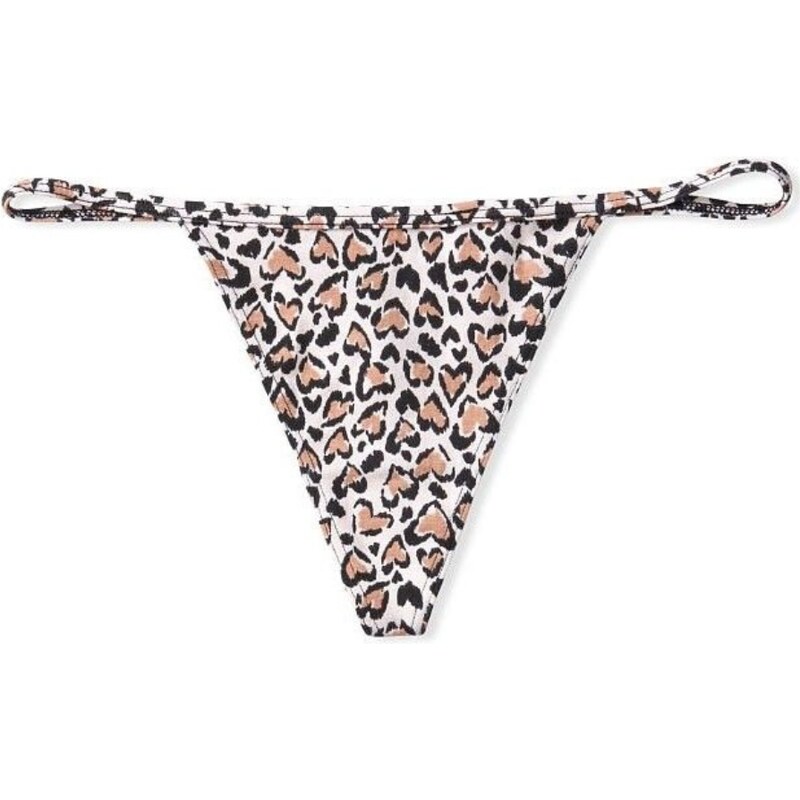 Victoria's Secret leopardí strečové bavlněné tanga kalhotky Stretch Cotton V-String Panty