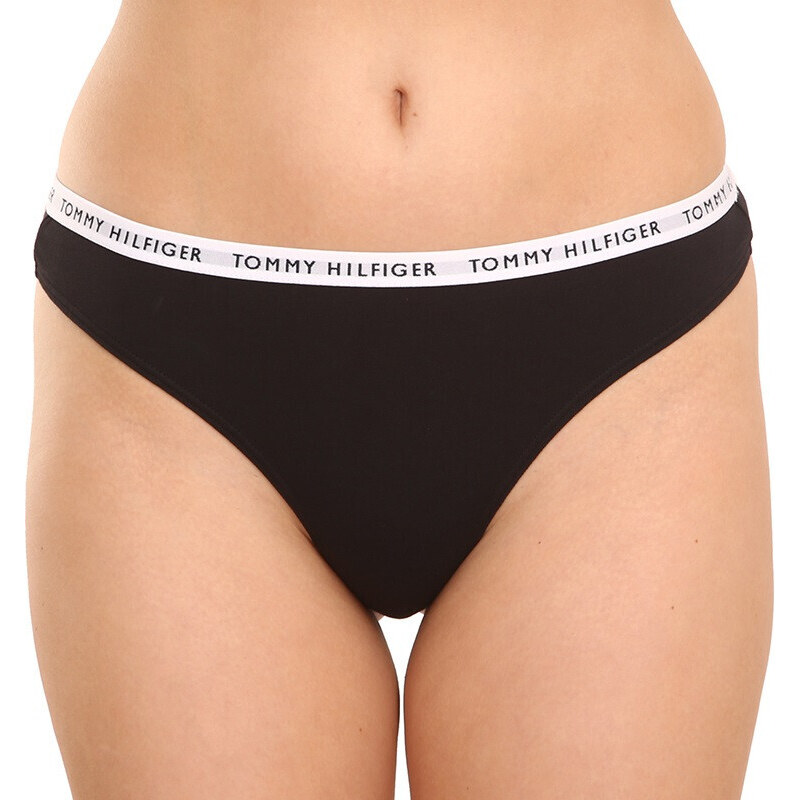 3PACK dámská tanga Tommy Hilfiger černá